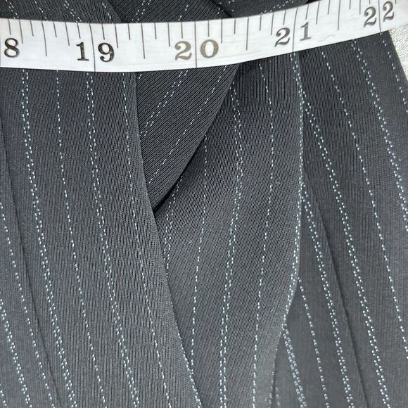 Anne Klein Women's Navy Pinstripe Notched-Collar Jacket Size 10 - Picture 15 of 15